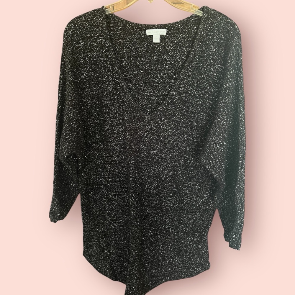 New York & Company Black V-Neck Sweater